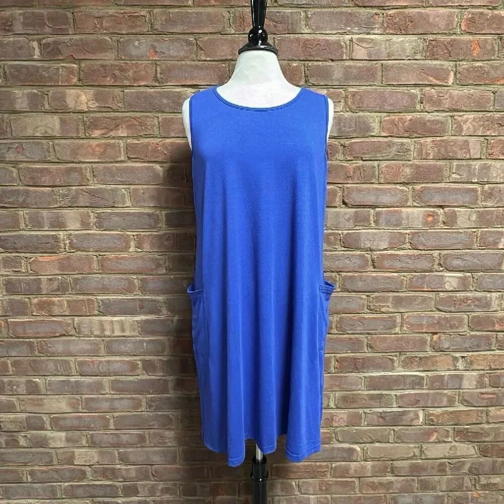 Women’s Blue Sleeveless Tank Summer Dress Sz XL